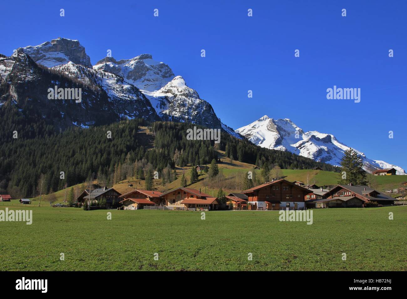 Frühling in Gsteig Bei Gstaad Stockfoto