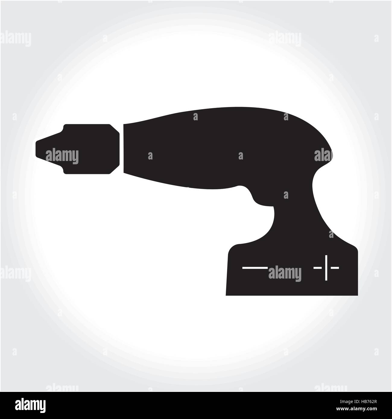 Werkzeug-Symbol, schwarze Silhouette zu bohren. Element-Logo auf weißem Hintergrund isoliert. Vektor-illustration Stock Vektor