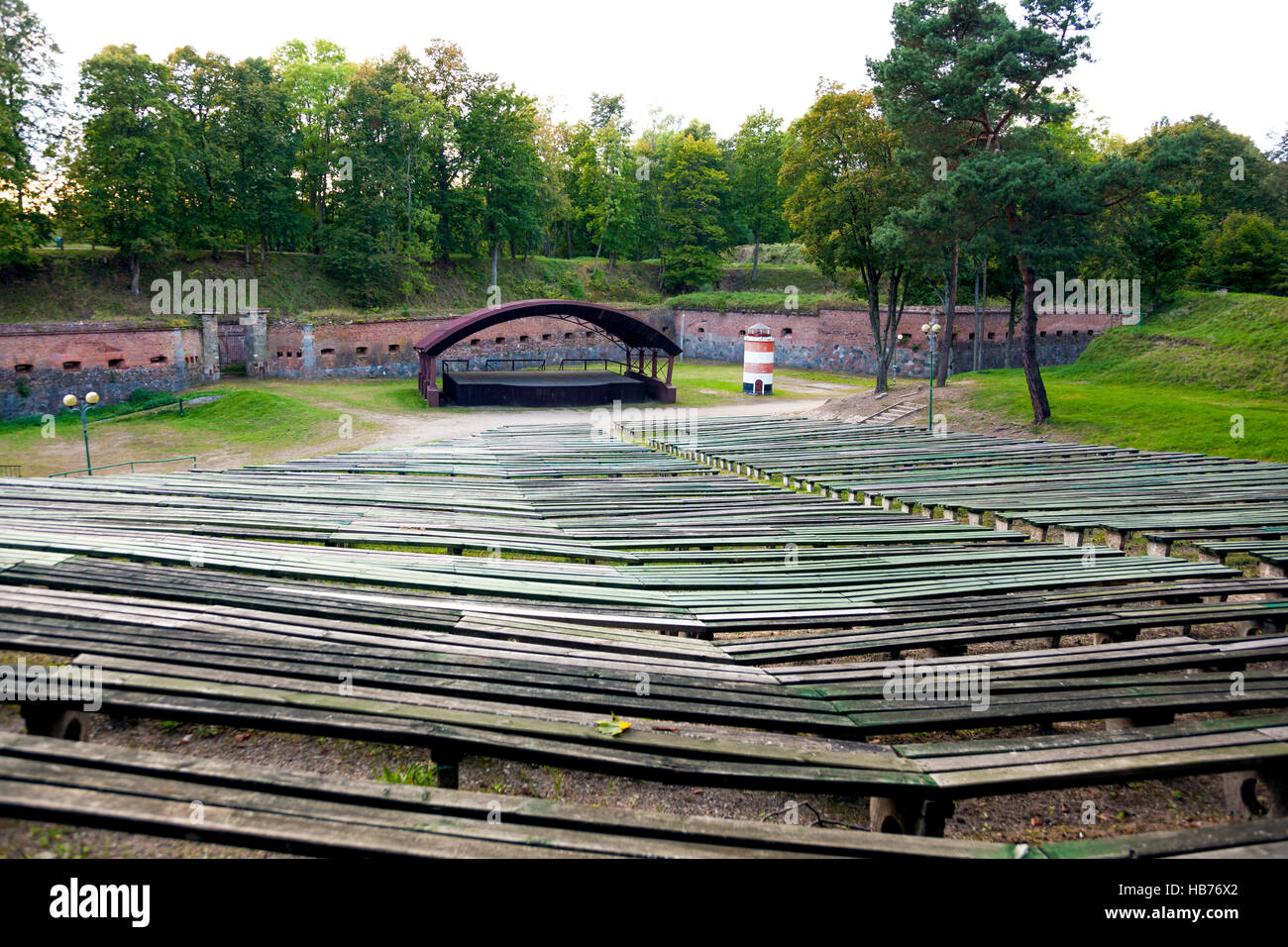 Amphitheater auf der Festung Boyen in Gizycko, Polen Stockfoto