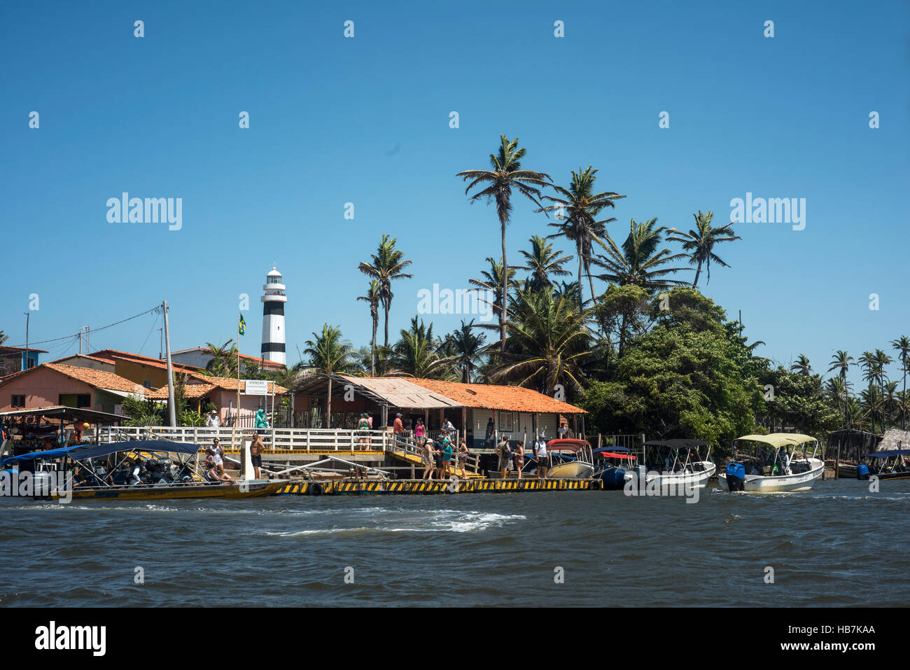 Lagunen, Brasilien - 14. Juli 2016: Cabure Leuchtturm in Lencois-Nationalpark ist für Touristen geöffnet, 4 Stunden pro Tag Stockfoto