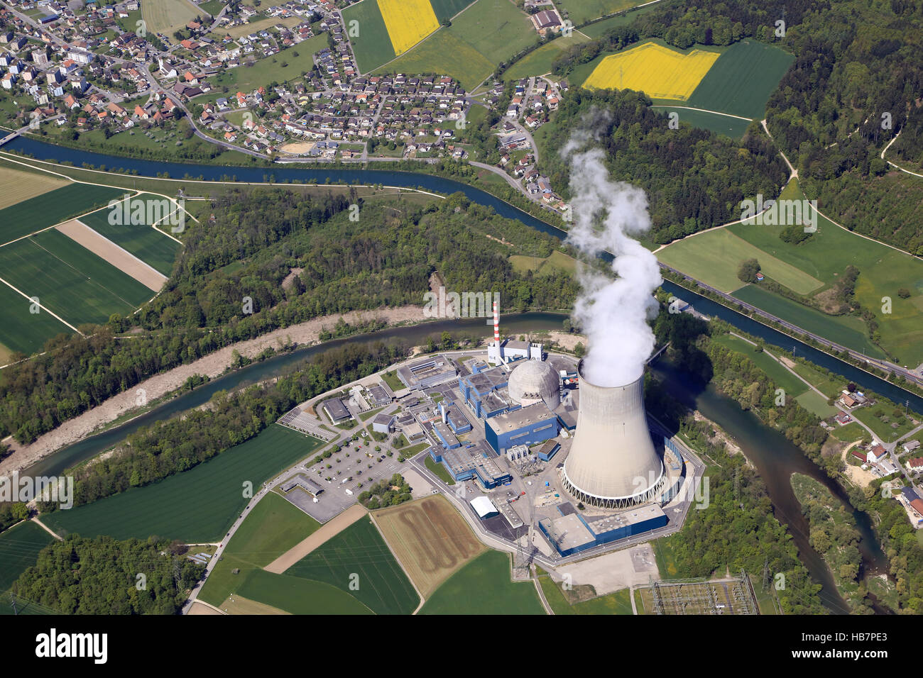 Nukleare Kraftwerk Gösgen in der Schweiz Stockfoto