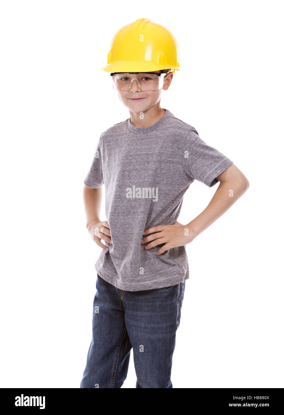 kleine Jungen tragen Helm Stockfoto