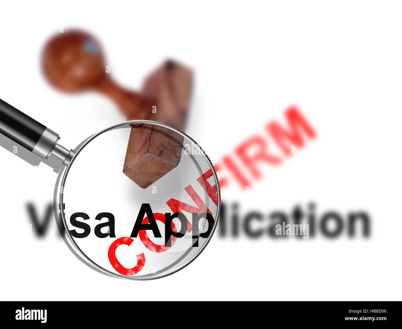 Visa-Antrag Stockfoto