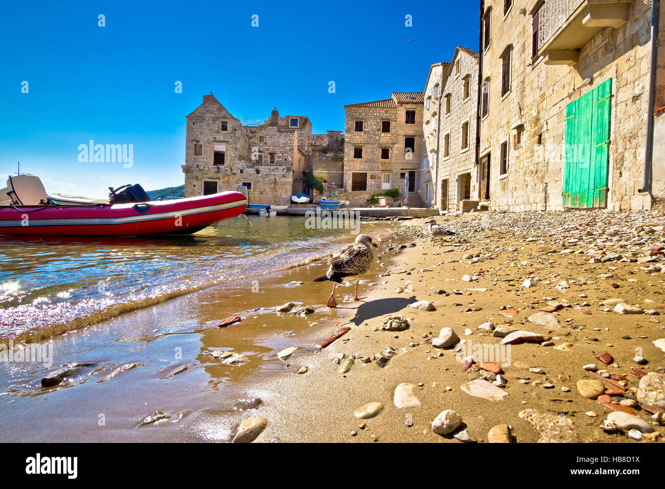 Stadt von Komiiza Strand und alte Architektur Stockfoto