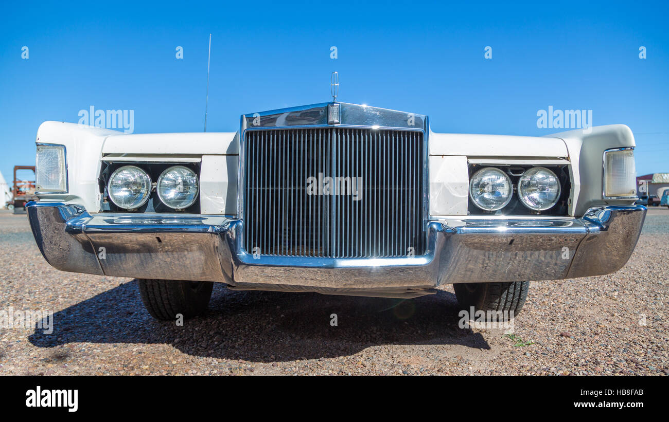 Oldtimer Continental Mark IV, Frontgrill, Holbrook, Arizona, USA Stockfoto