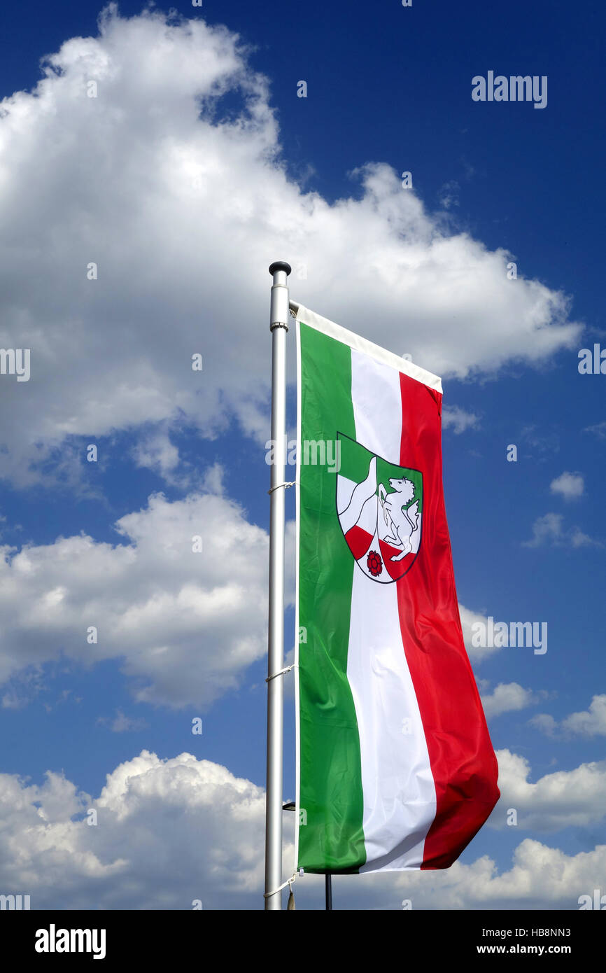 Flagge des Landes NRW Stockfoto