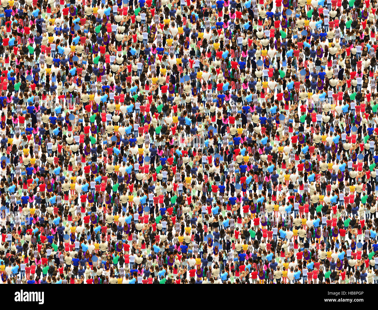 Masse der Menschen sehr groß und hell Stockfoto