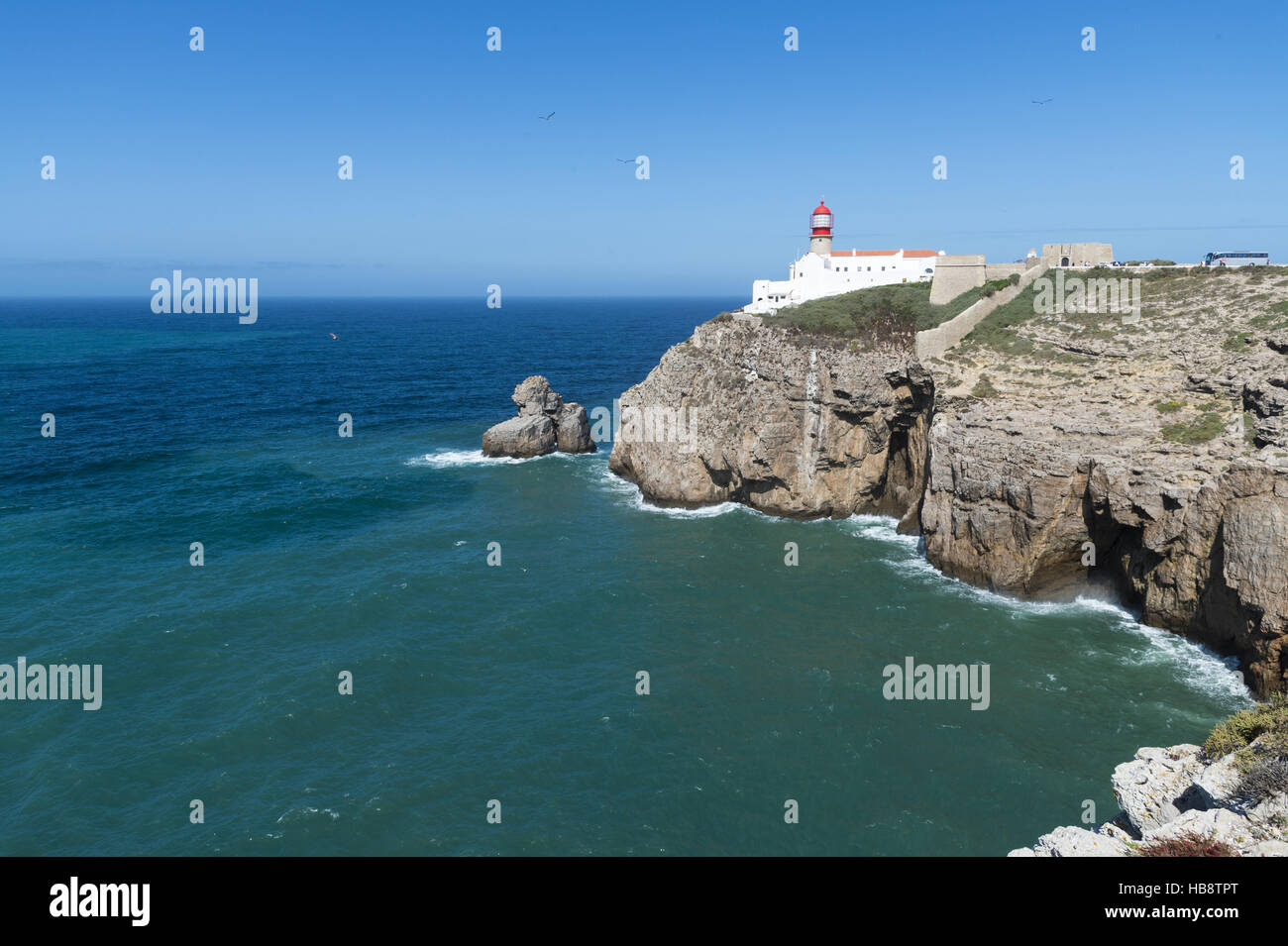 Der Leuchtturm am Cabo de São Vicente Stockfoto