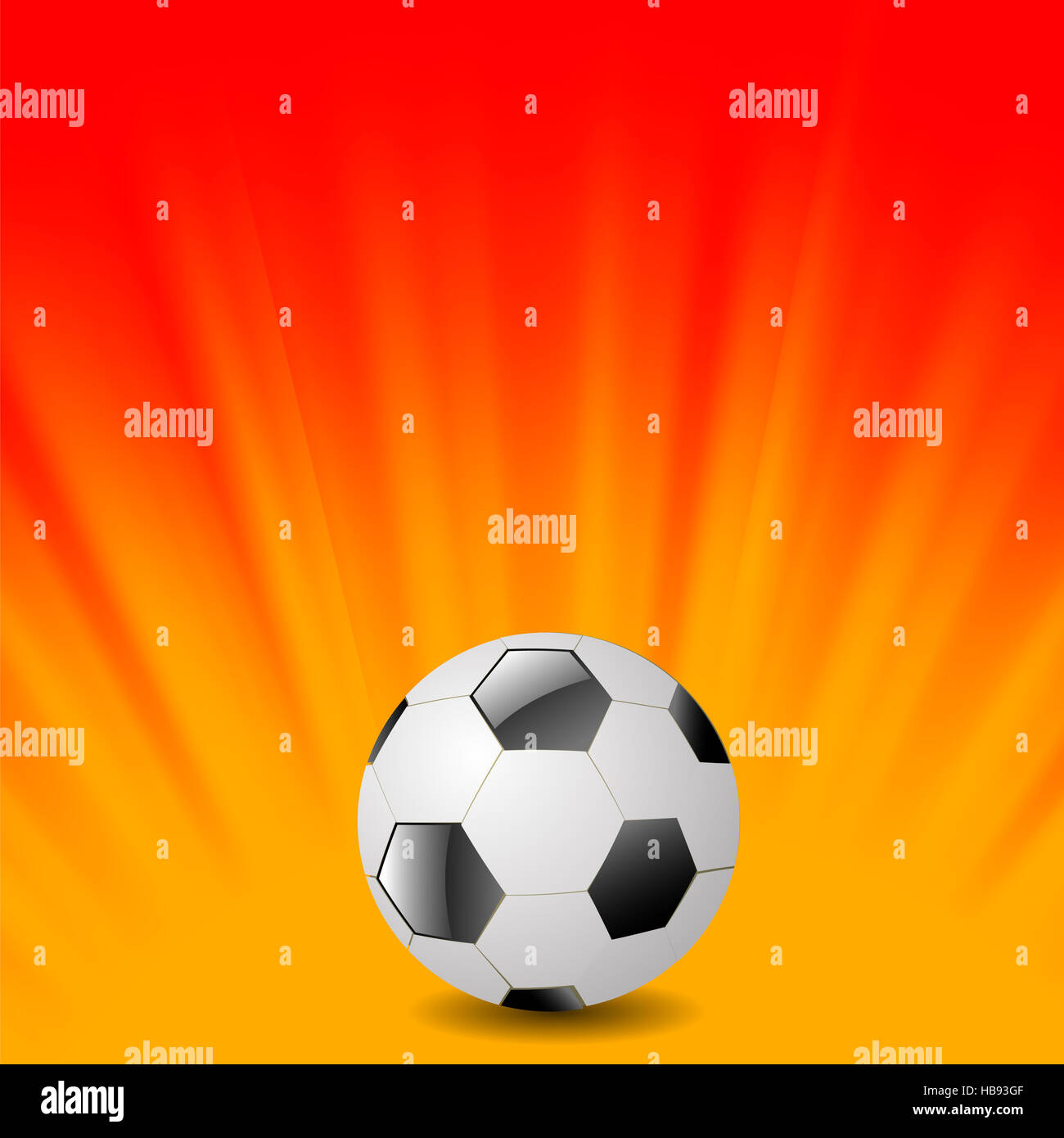 Fußball-Ikone auf orangem Hintergrund Stockfoto