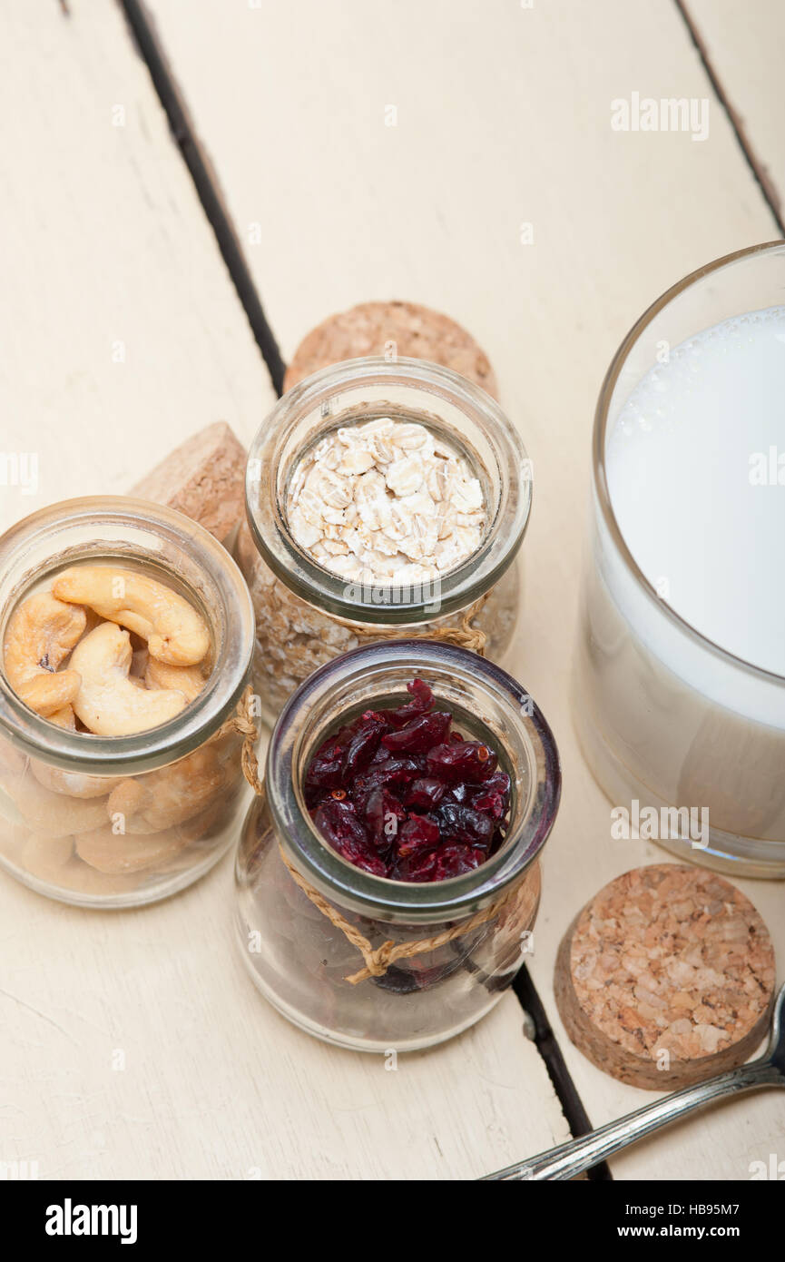 Gesundes Frühstück Zutaten Stockfoto