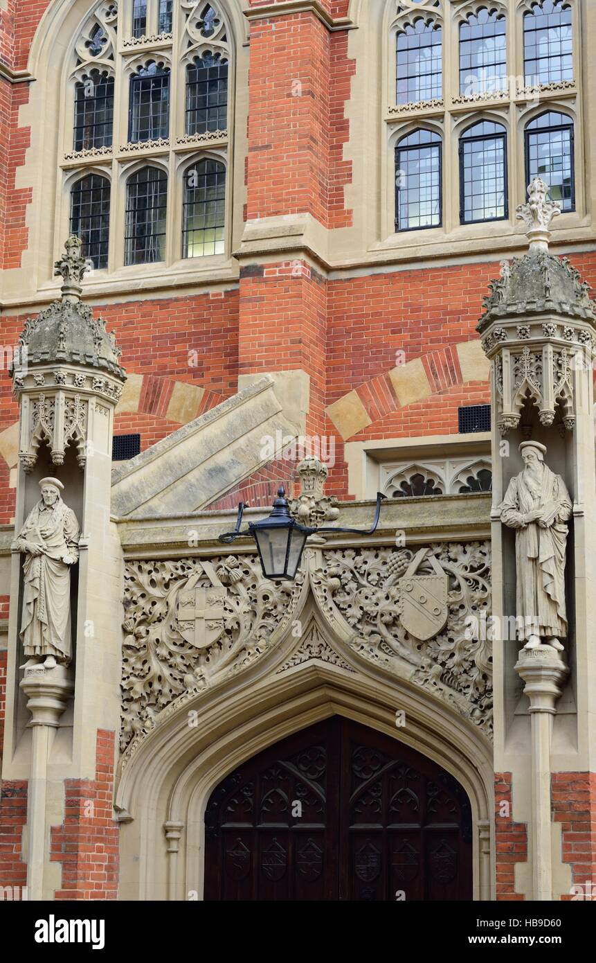 Detail der Cambridge College Eingang Stockfoto