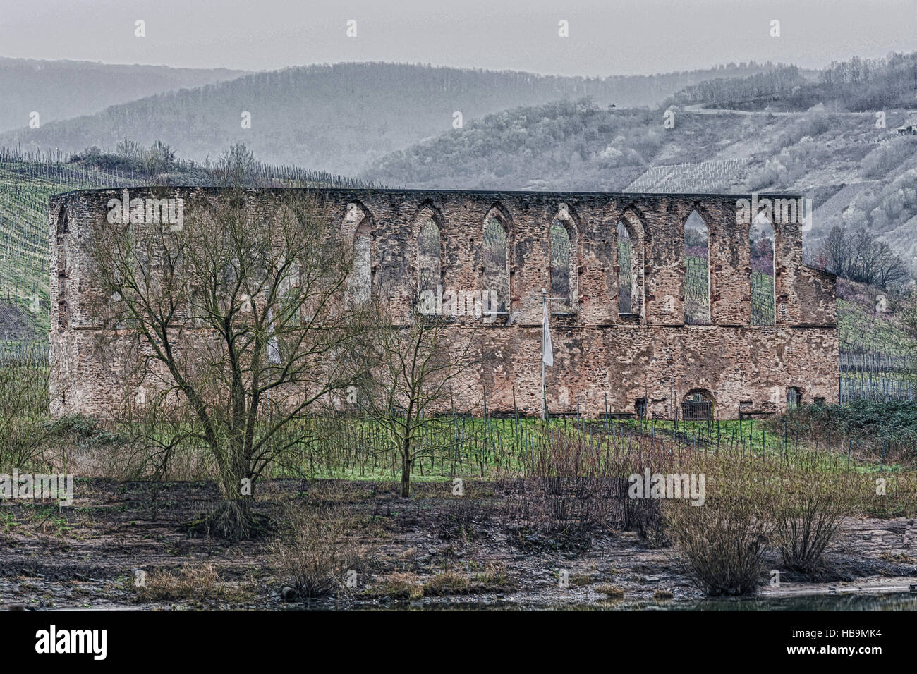 Ruine Kloster in Bars, an der Mosel Stockfoto