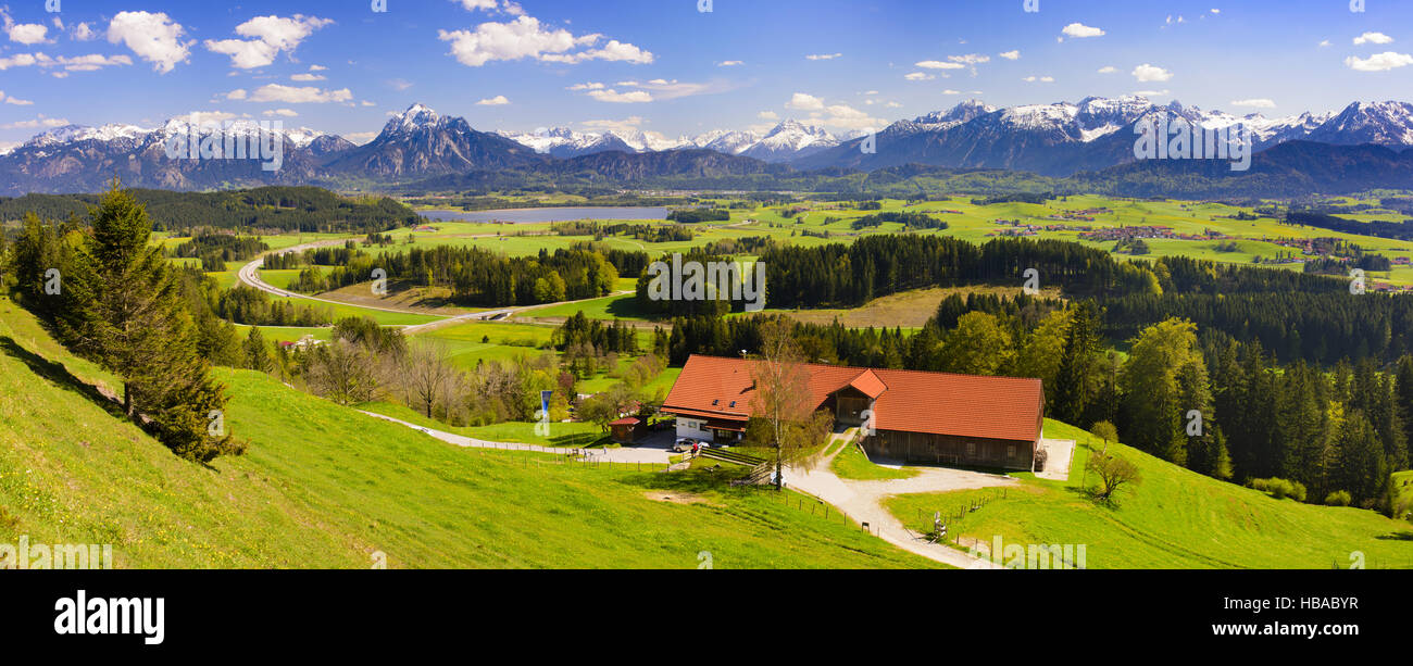 große Panorama-Landschaft in Alpen Stockfoto