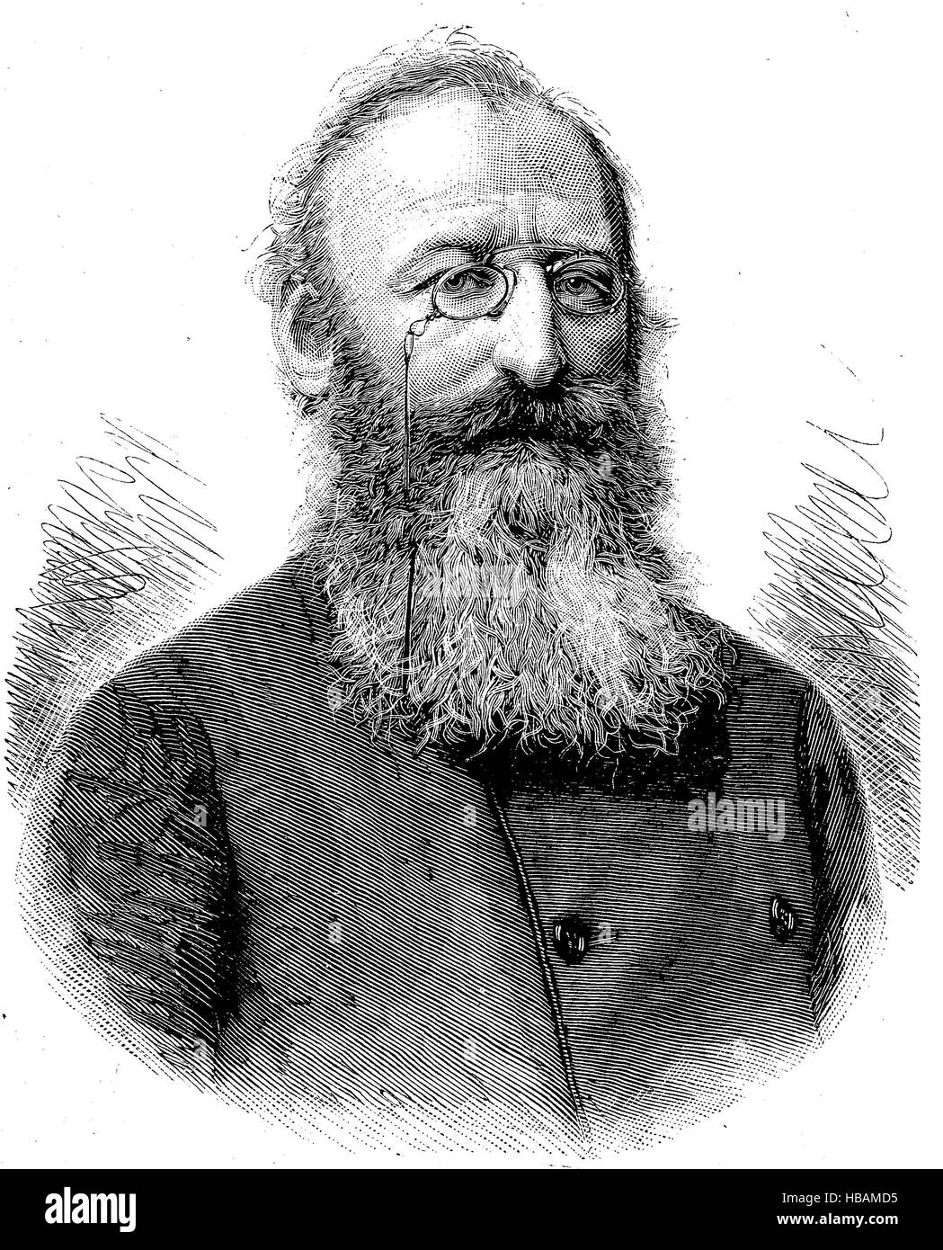 Ludwig Anzengruber, 29. November 1839 - 10. Dezember 1889 war ein österreichischer Dramatiker, Schriftsteller und Dichter, historische Darstellung aus dem Jahr 1880 Stockfoto