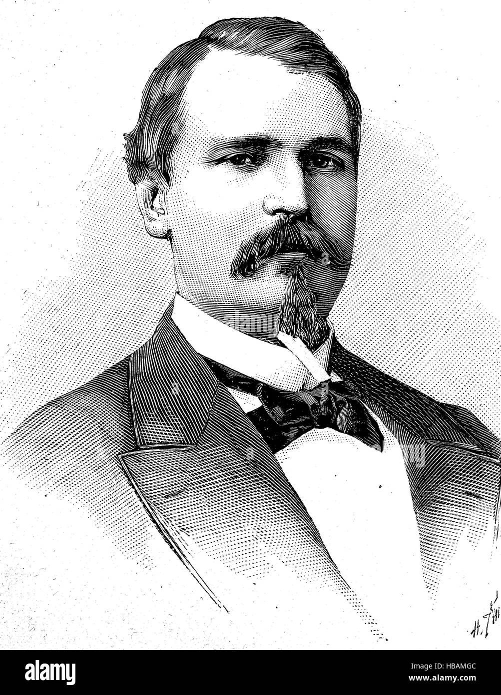 Benjamin konstante Botelho de Magalhaes, 1836-22. Januar 1891, war ein Mann des brasilianischen Militärs und politischer Denker, historische Darstellung aus dem Jahr 1880 Stockfoto