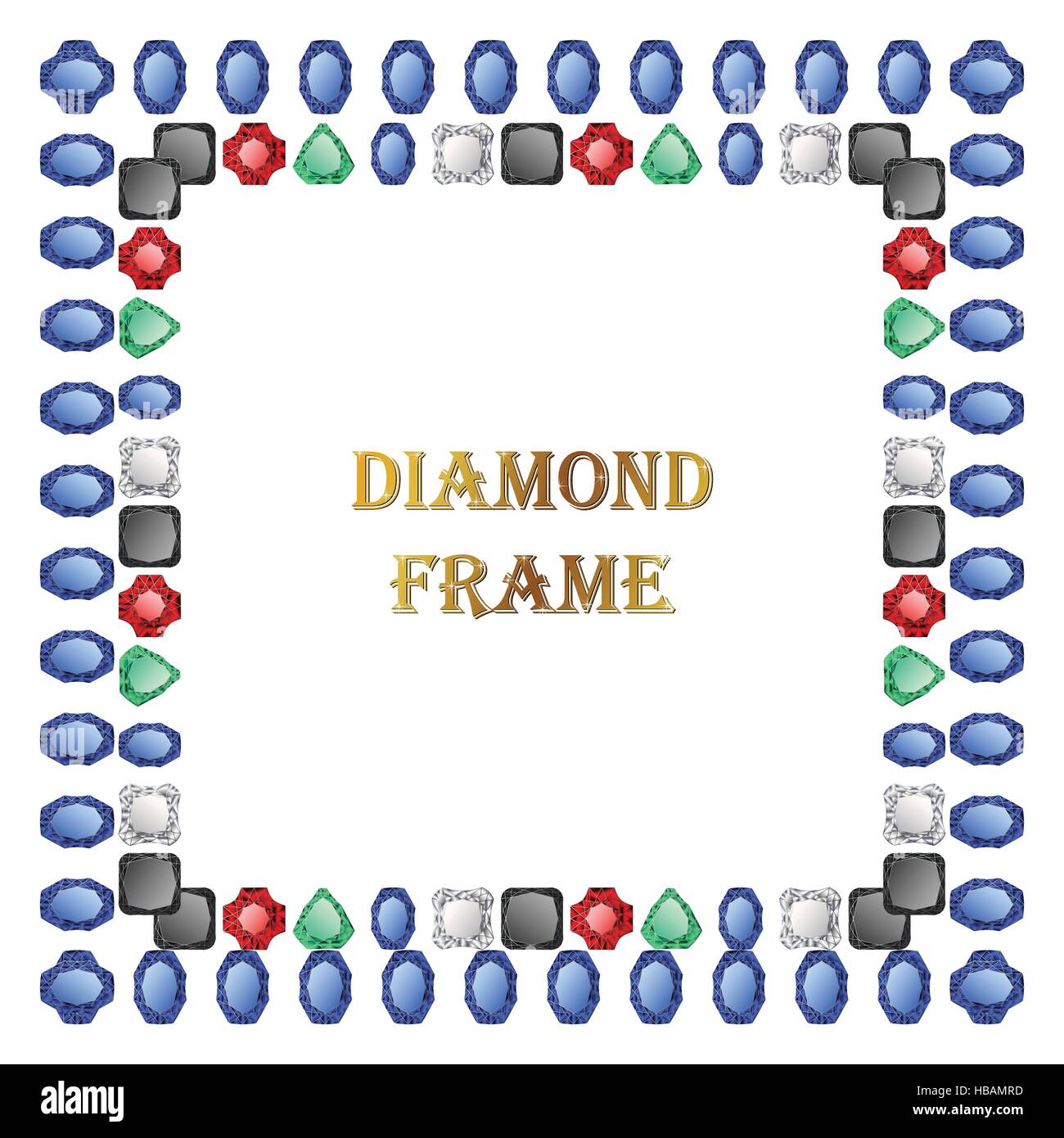 Diamanten quadratischen Rahmen Stock Vektor