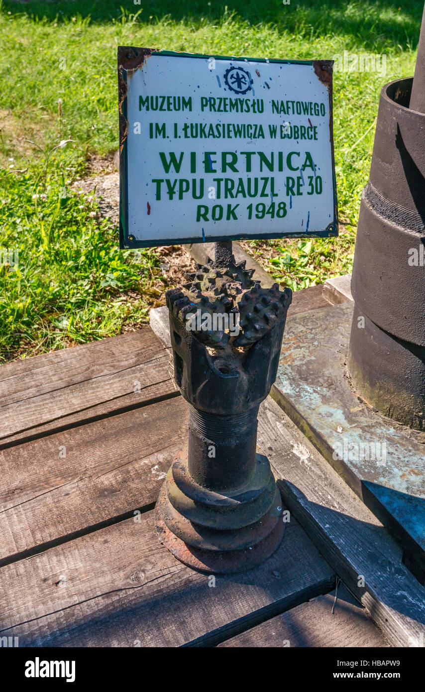 TRAUZL RE 30 rotierende Bohrer, 1948, verwendet in tiefen Öl gut Bohren, Ignacy Łukasiewicz Museum der Öl- und Gasindustrie in Bobrka, Kleinpolen, Polen Stockfoto