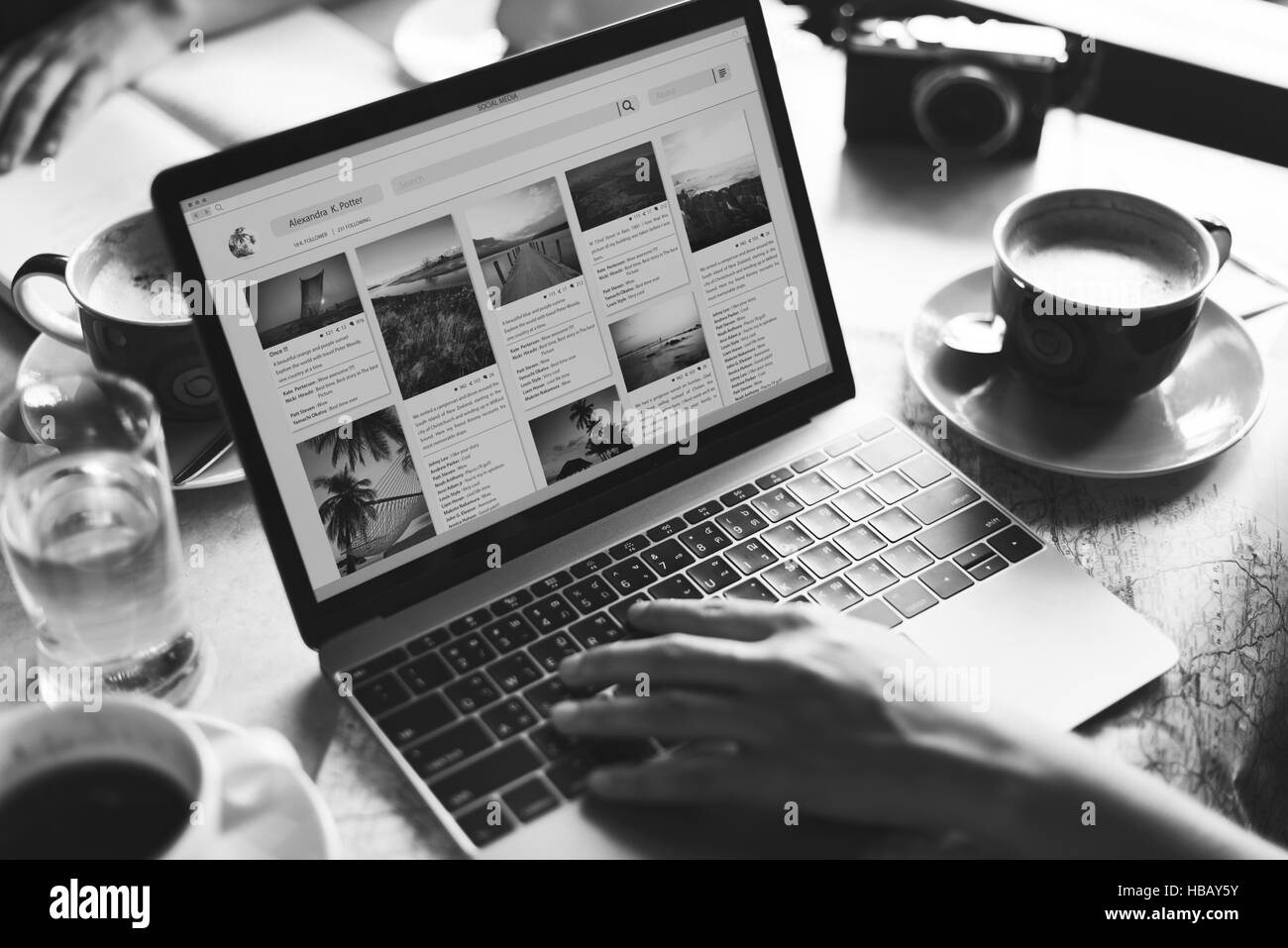 Reiseziel Reise Freizeit Kamera Foto Konzept Stockfoto