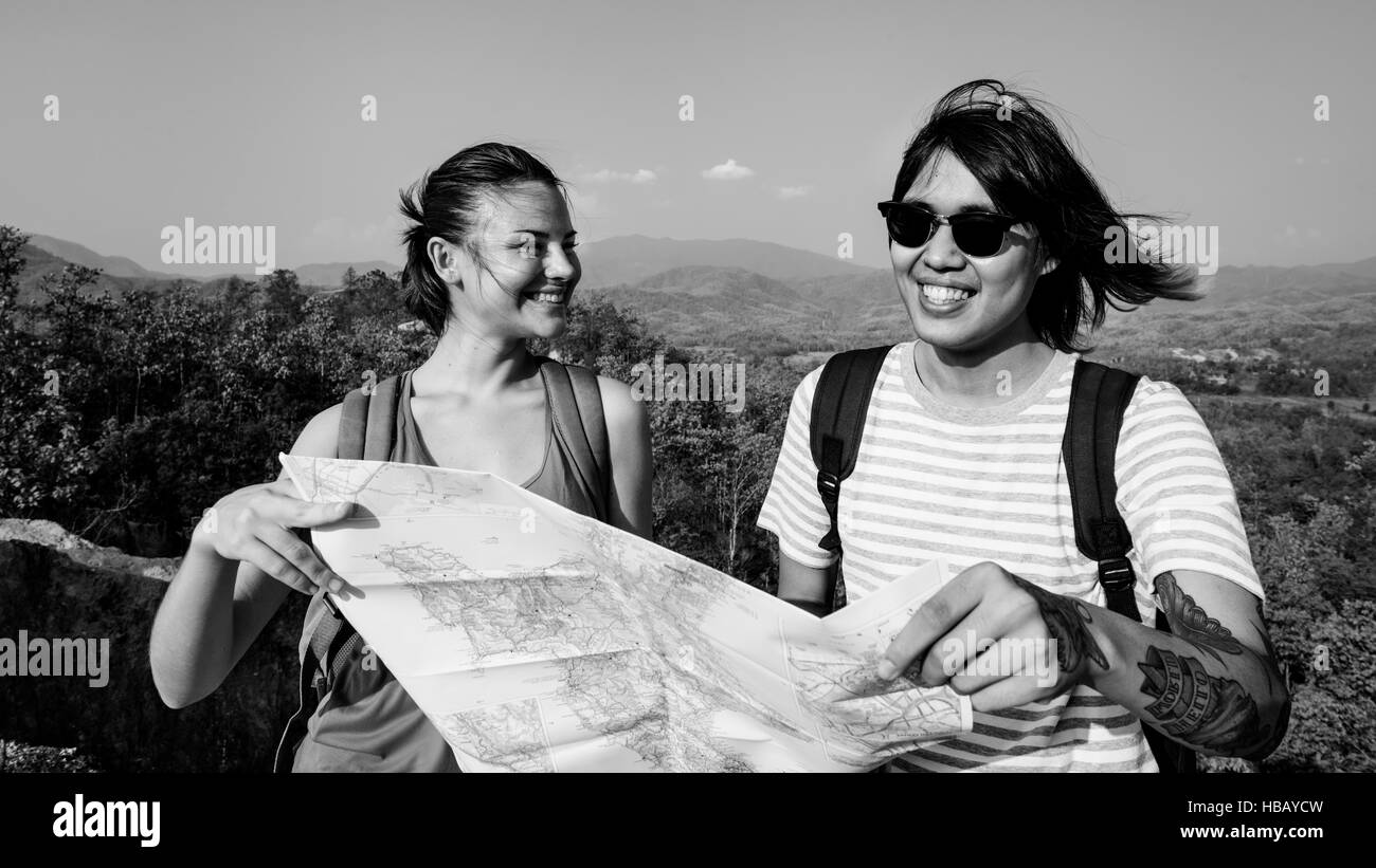 Gruppe von Menschen auf Reisen Konzept Stockfoto