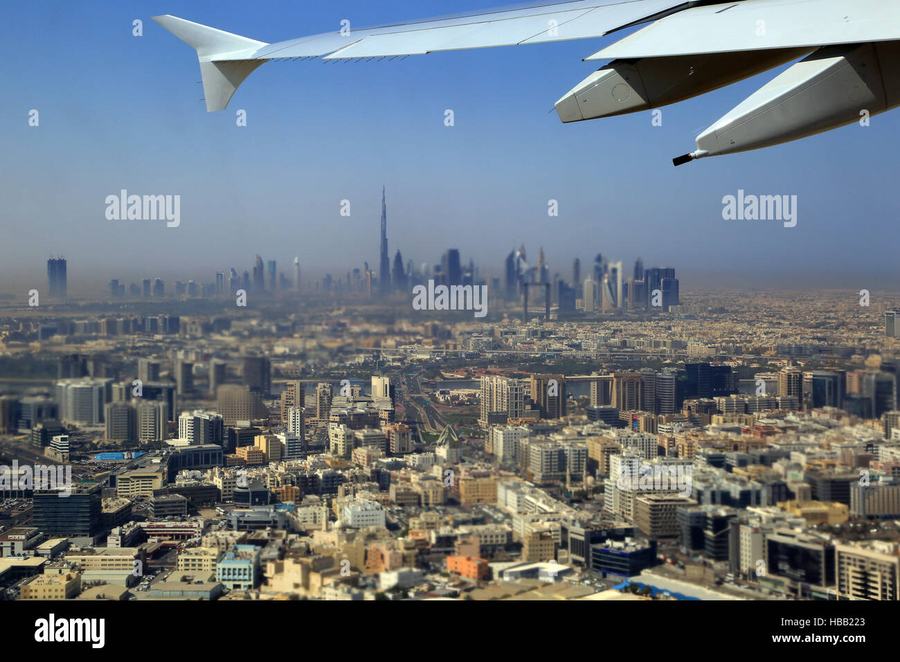 Dubai, Start eines Airbus A380 Stockfoto