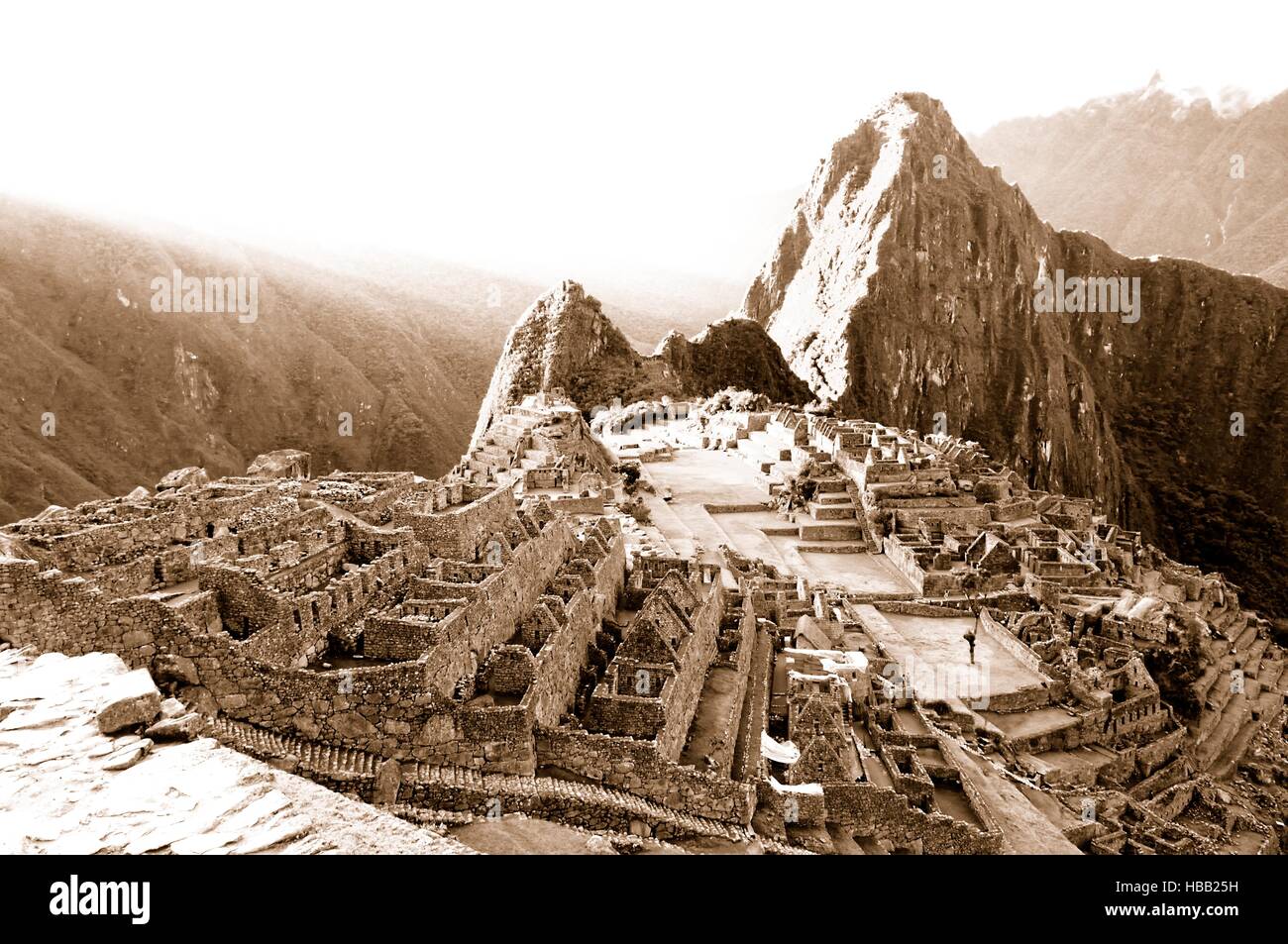 Machu Picchu-sepia Stockfoto
