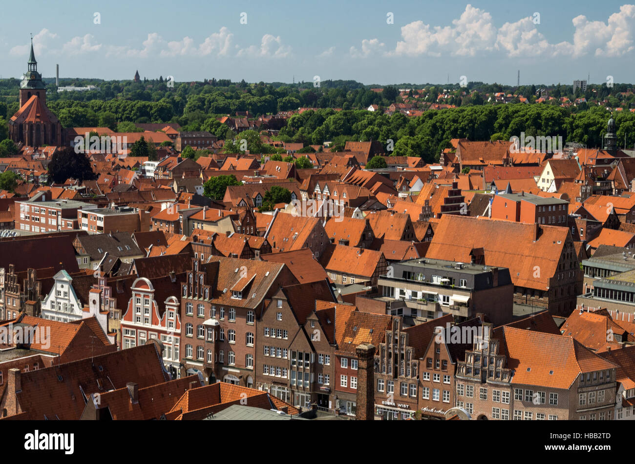 Lüneburg von oben Stockfoto
