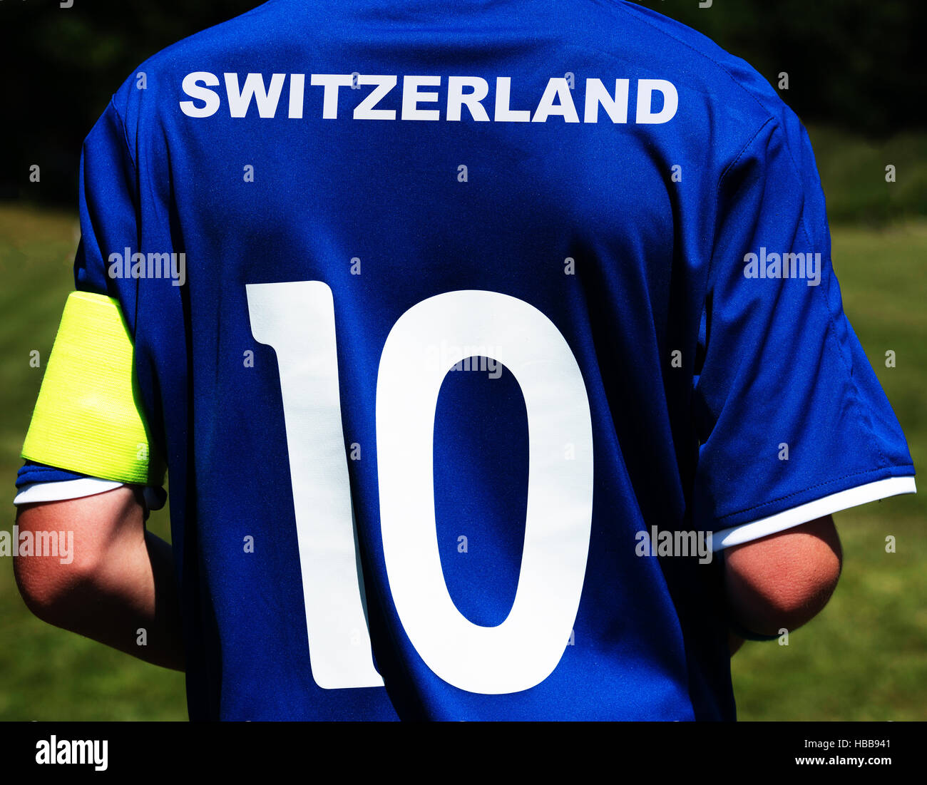 Fußball-Trikot Schweiz Stockfoto