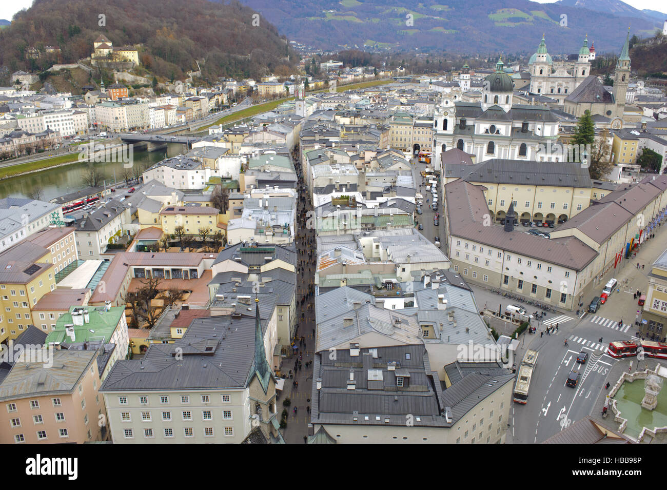 Altstadt der Stadt Salzburg in Österreich Stockfoto