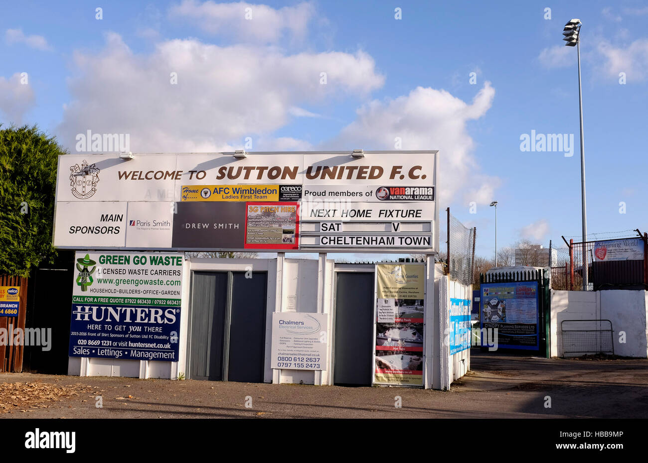 Sutton United FC eingeschliffen Gander Green Lane Sutton Surrey UK Stockfoto