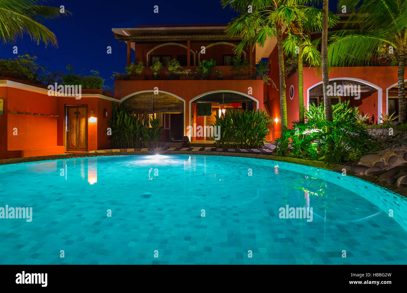 Pool im Hotel auf der Insel Bali Indonesien Stockfoto