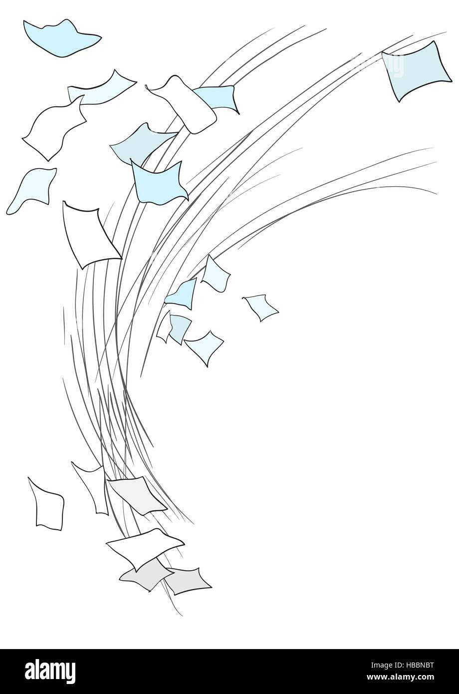 Blatt Papier streuen Stockfoto