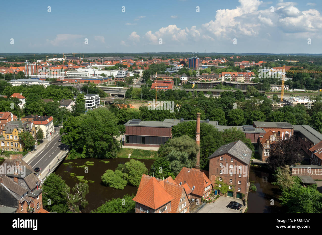 Lüneburg von oben Stockfoto