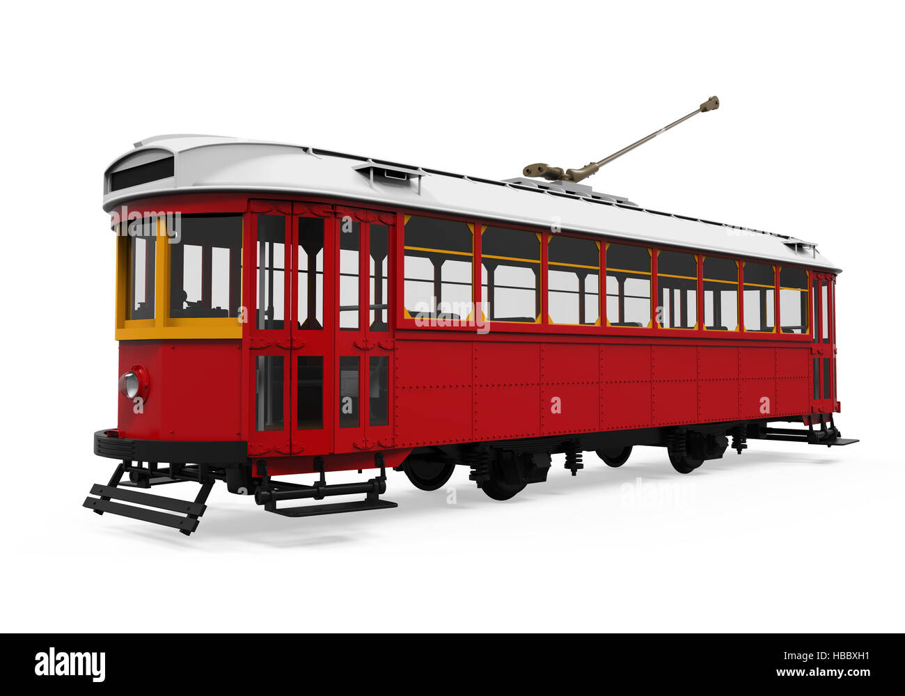 Straßenbahn, isoliert Stockfoto