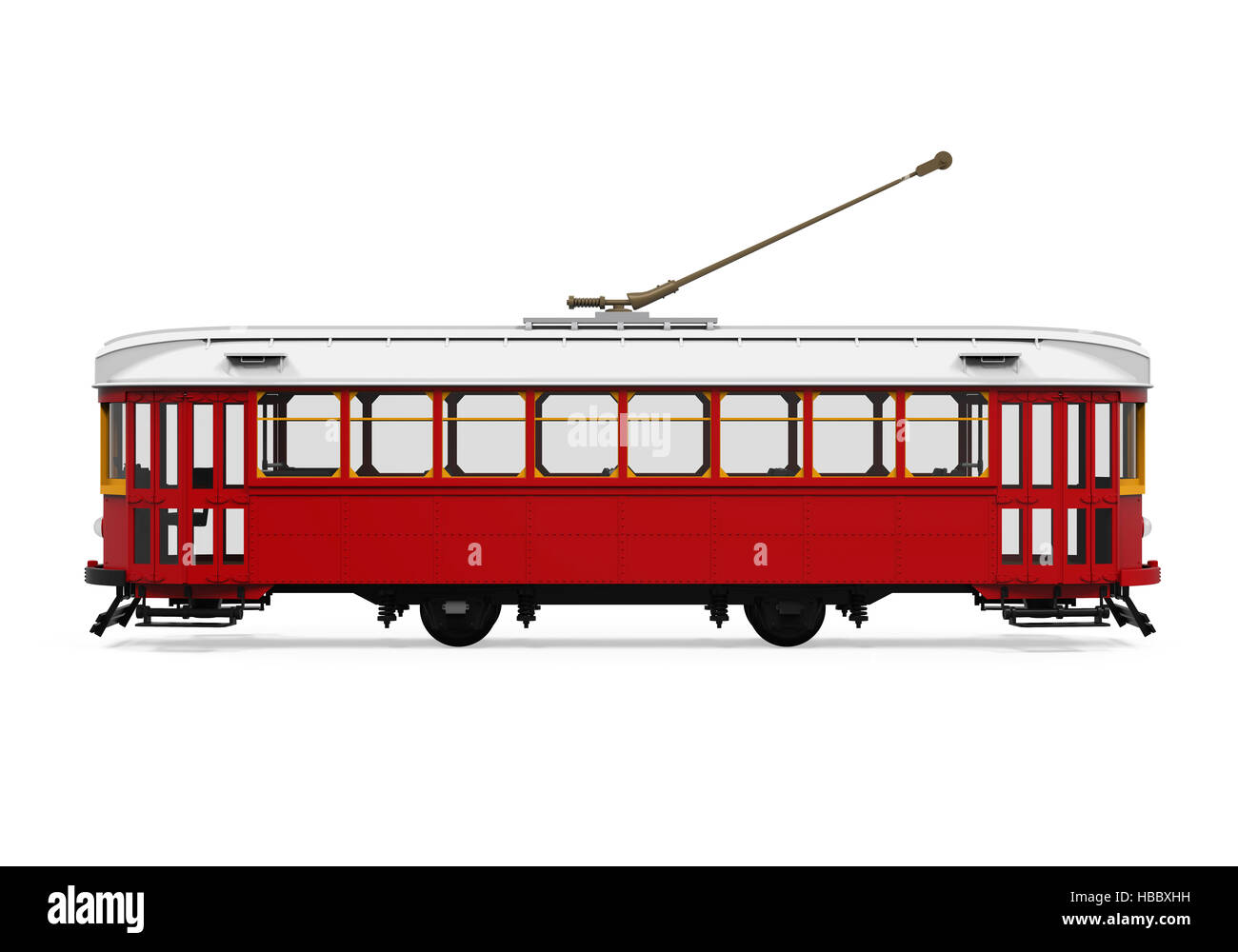 Straßenbahn, isoliert Stockfoto