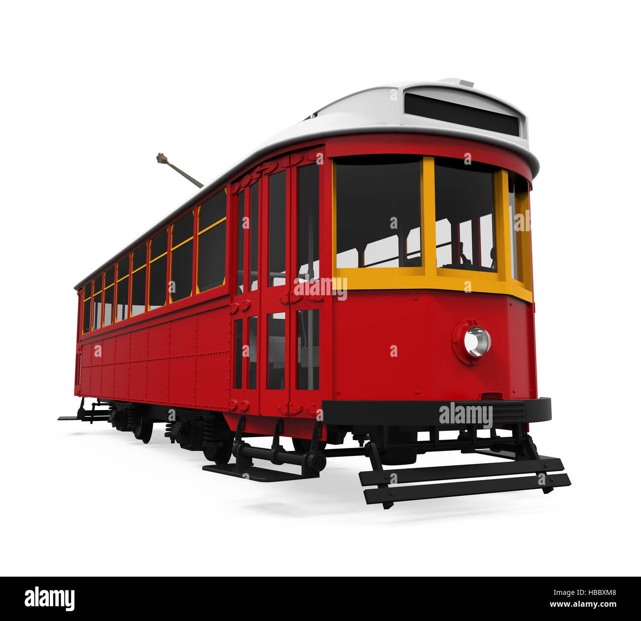 Straßenbahn, isoliert Stockfoto