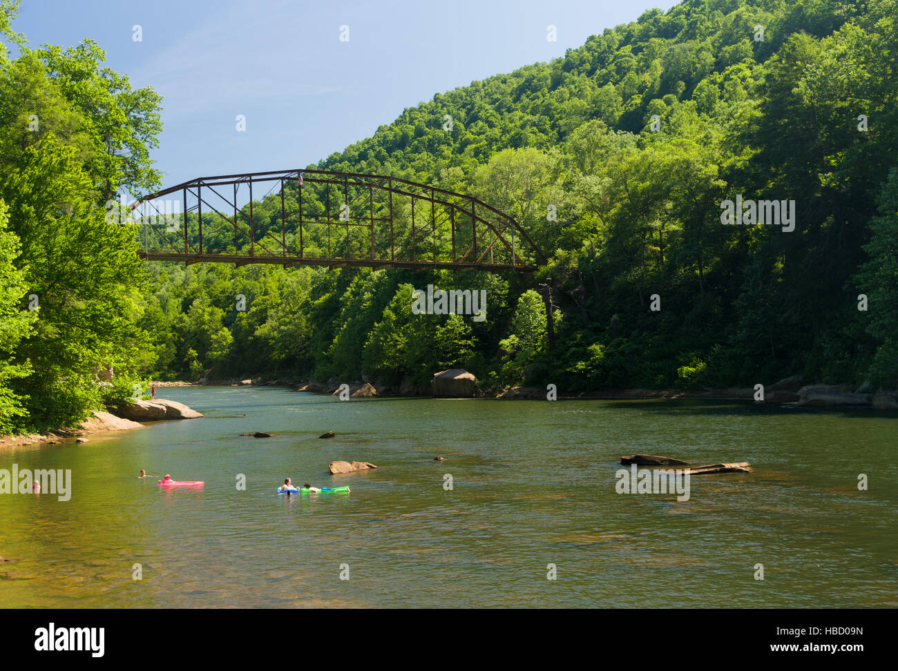 Ansicht der Jenkinsburg Brücke über Cheat Stockfoto