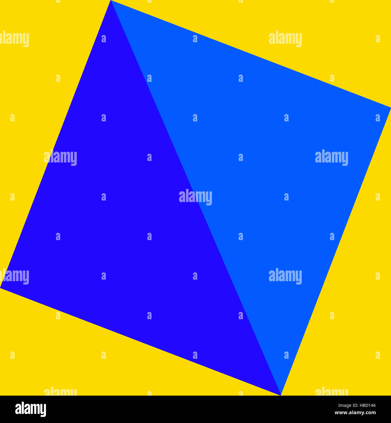 Abstrakte geometrische Komposition in blau, gelb und blau Stockfoto