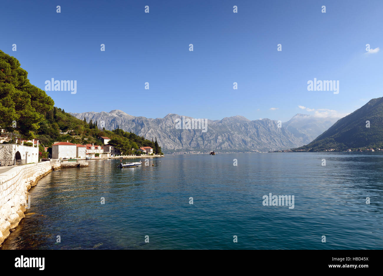 Perast Stadt Kotor Bucht, Montenegro, Europa Stockfoto