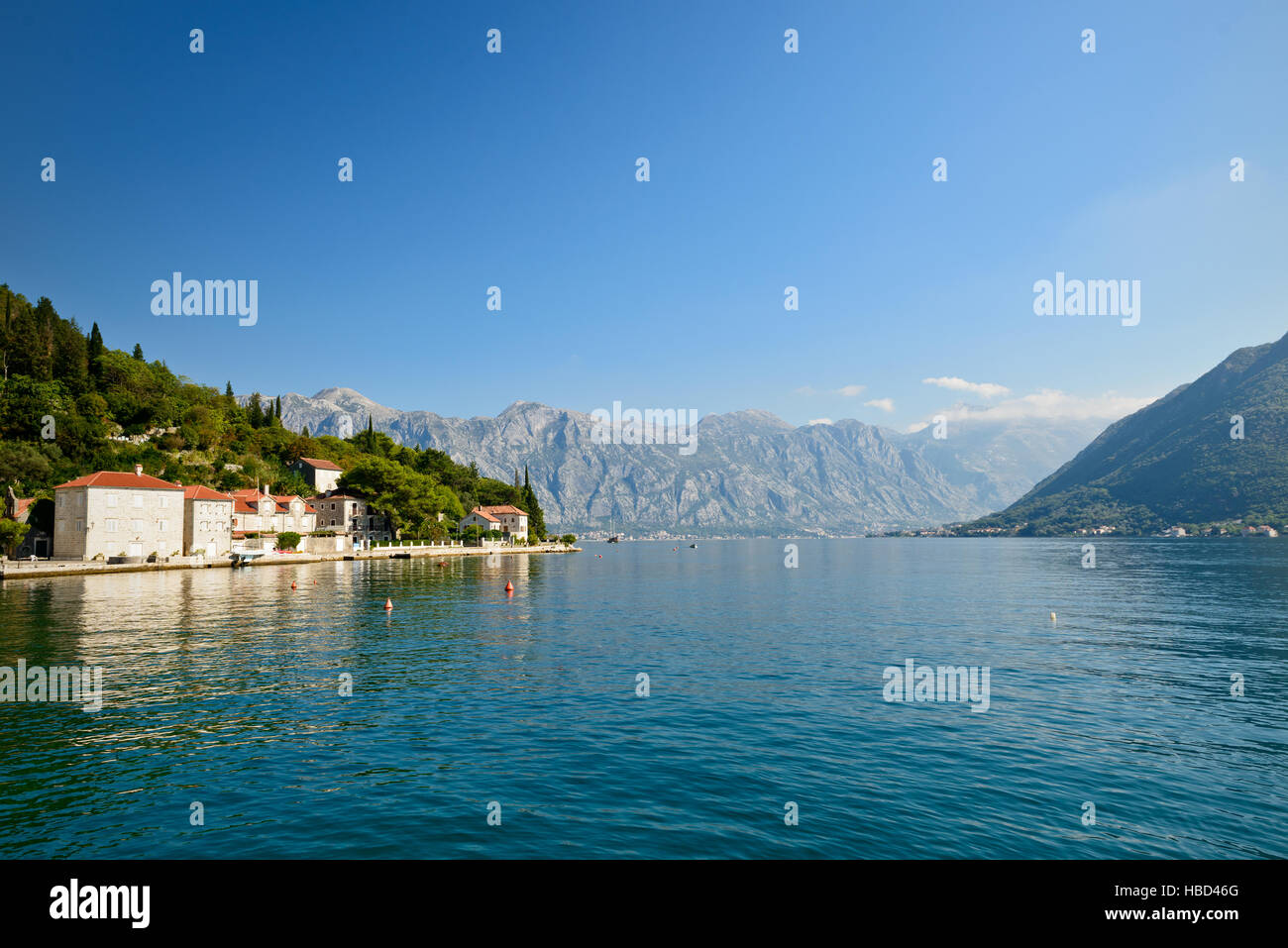 Perast Stadt Kotor Bucht, Montenegro, Europa Stockfoto