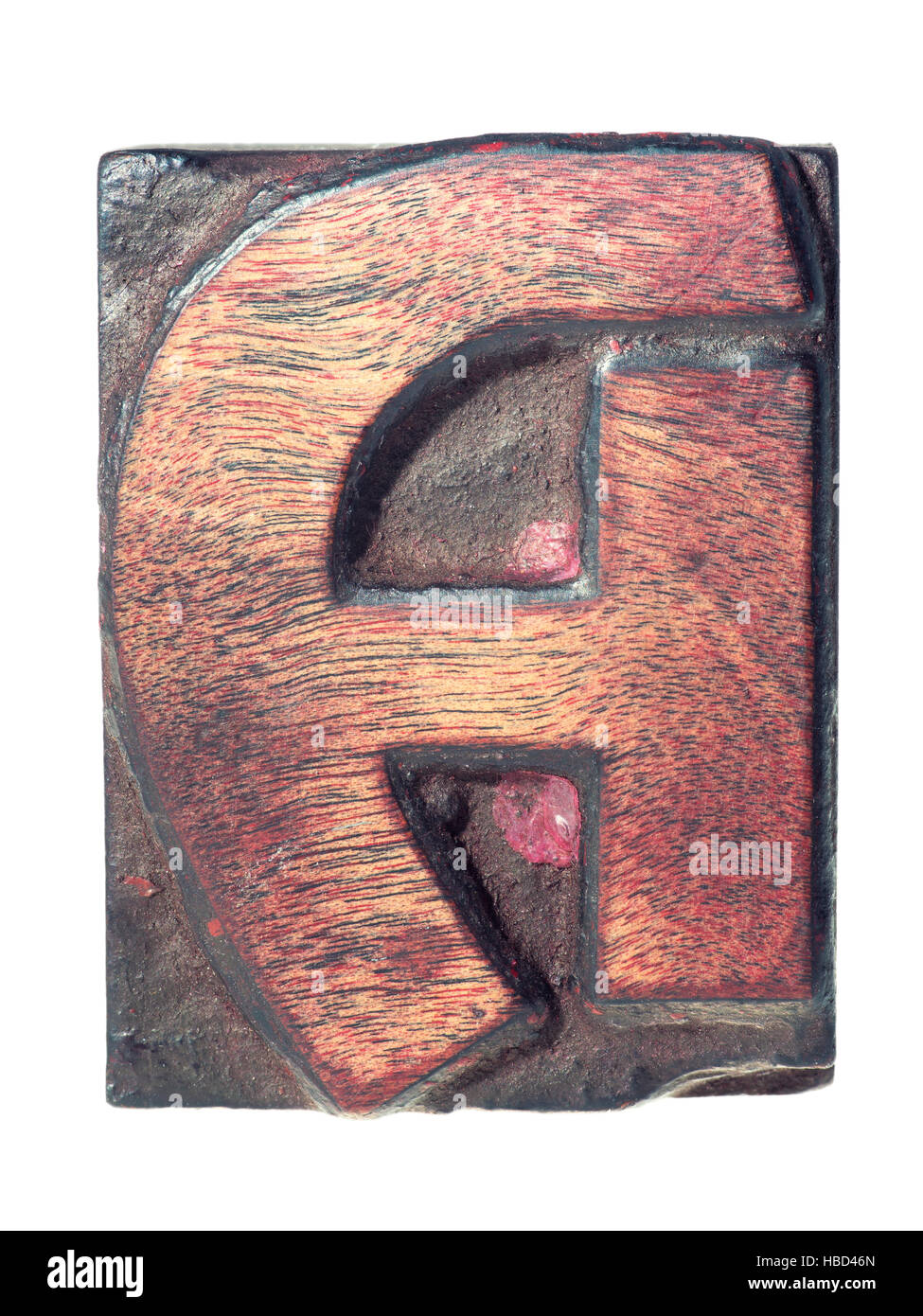 detaillierten Vintage Holz isoliert eine Buchstaben-Schrift Stockfoto