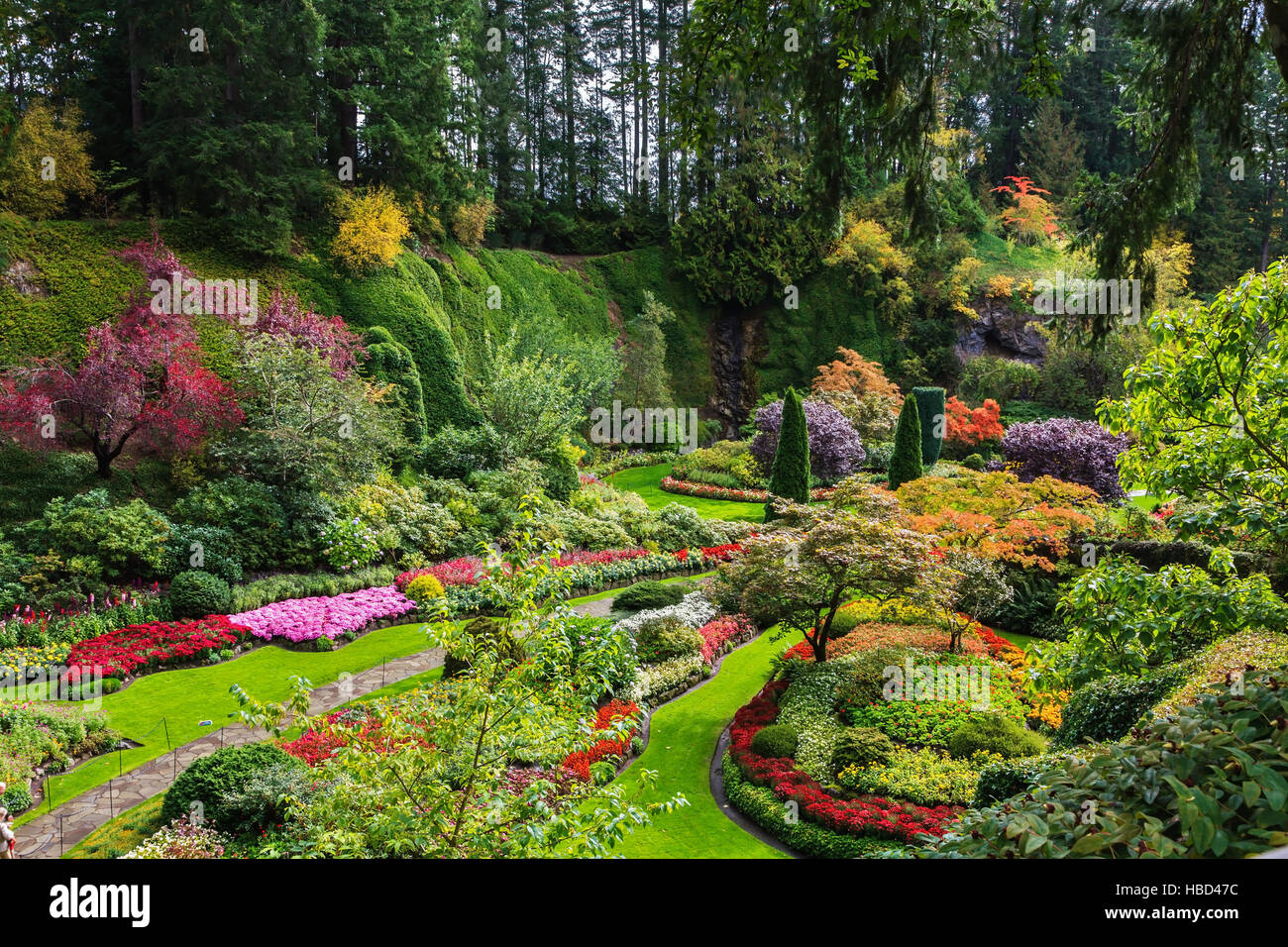 Sunken Garden - der schöne Teil des Parks Stockfoto