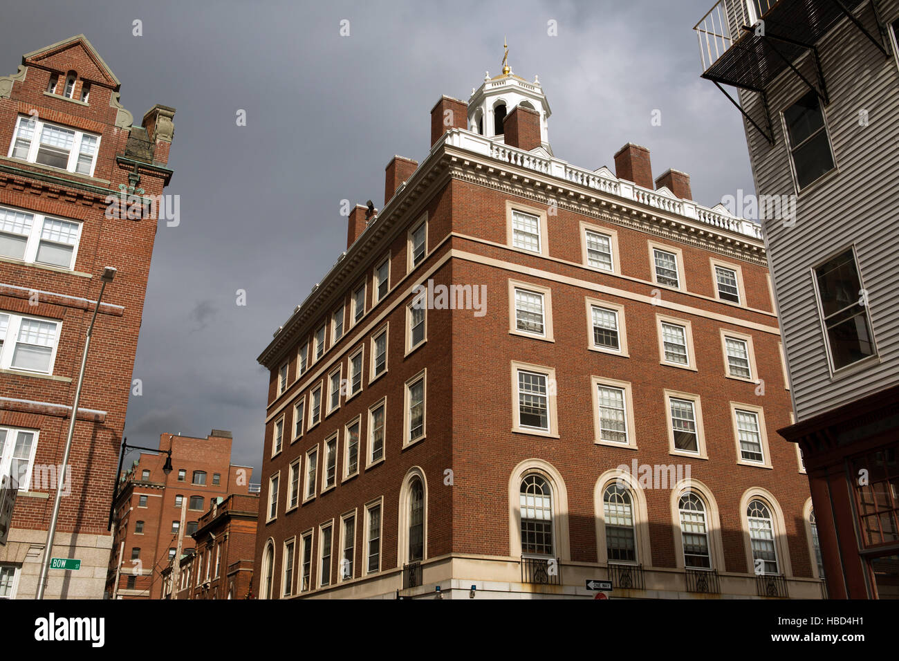 Blick auf eine Straße in Cambridge, MA Stockfoto