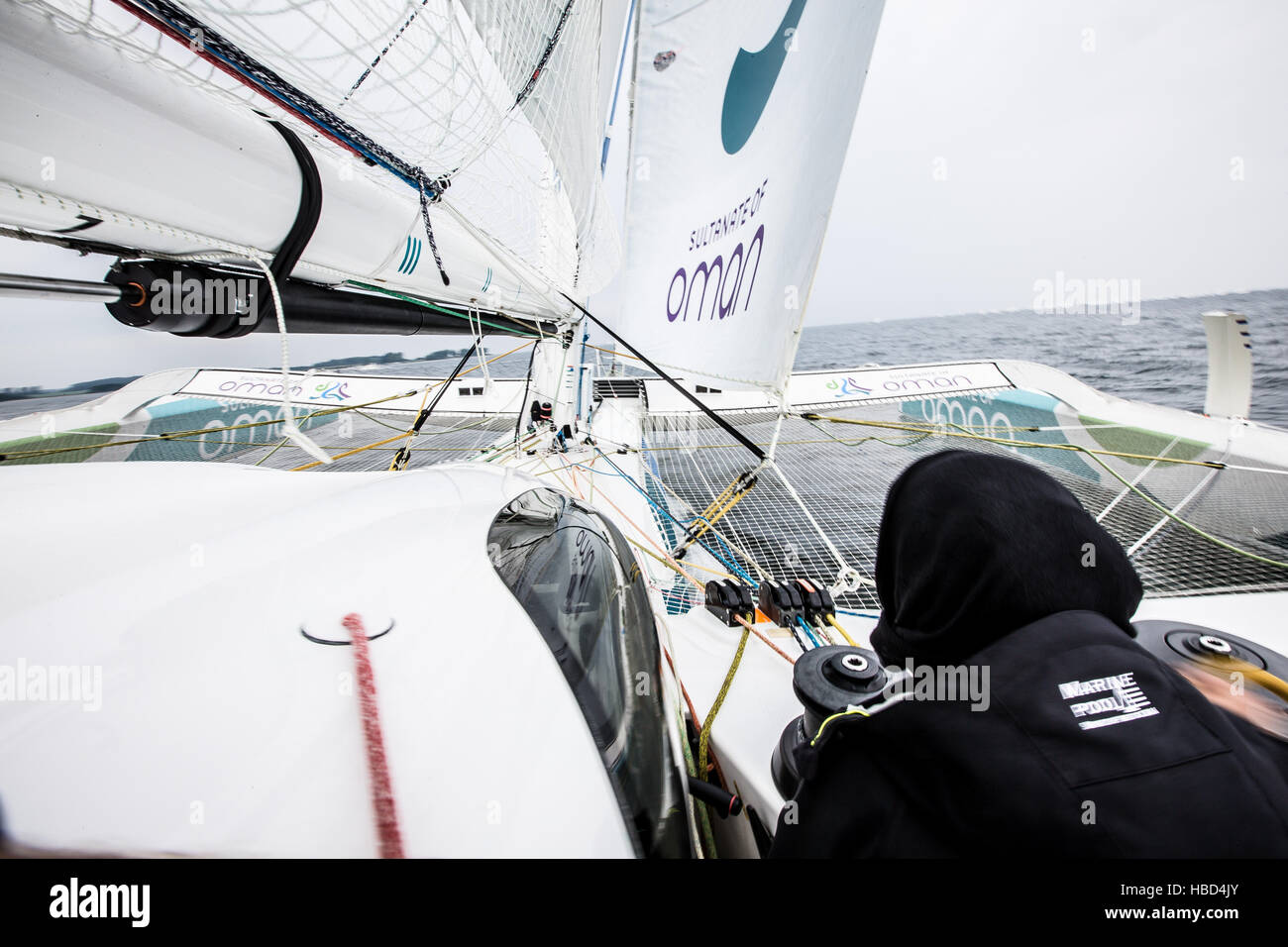 Oman Segeln Trimaran Teilnahme am Kieler Woche. Stockfoto