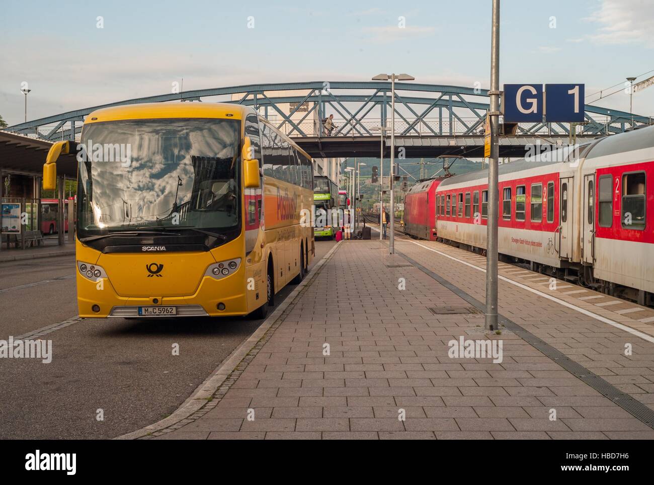 Express-Busse in Freiburg (Deutschland) Stockfoto