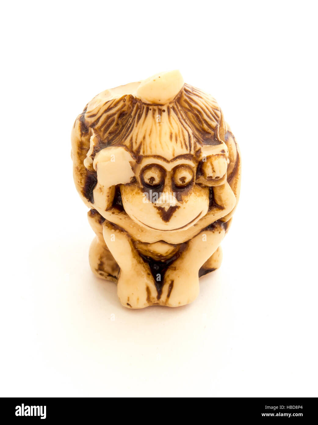 Japanische Netsuke drei weisen Affen, manchmal genannt die drei mystischen Affen sind eine bildhafte Maxime. Stockfoto