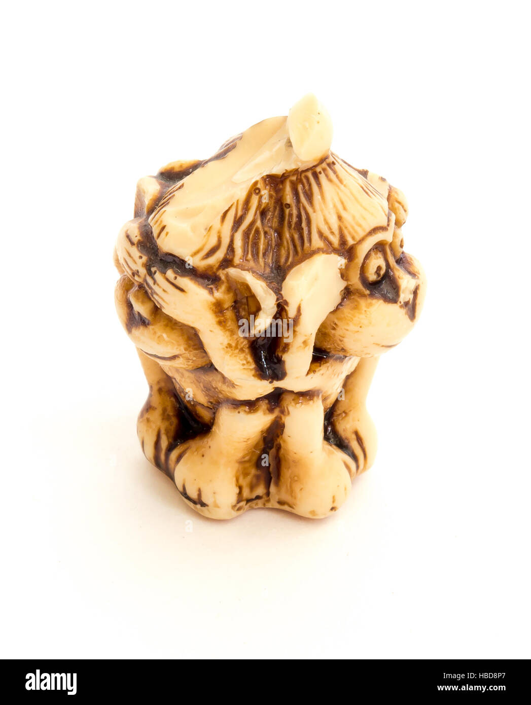 Japanische Netsuke drei weisen Affen, manchmal genannt die drei mystischen Affen sind eine bildhafte Maxime. Stockfoto