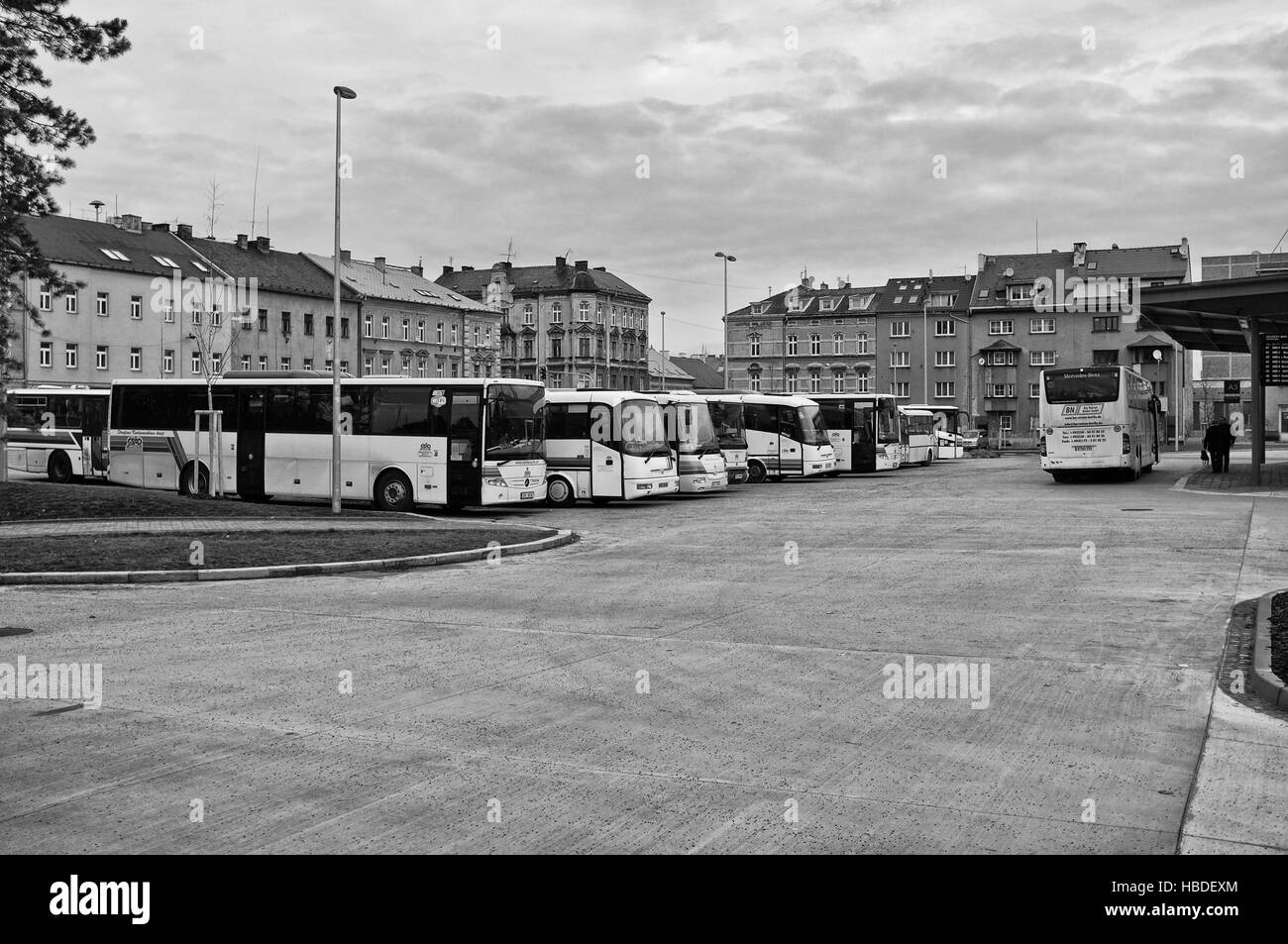 Busbahnhof in Cheb (Tschechien) Stockfoto