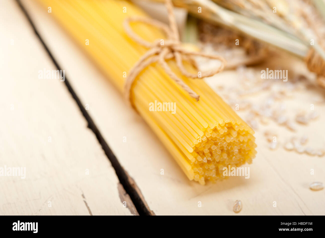 organische Rohstoffe italienische Pasta und Hartweizen Weizen Stockfoto