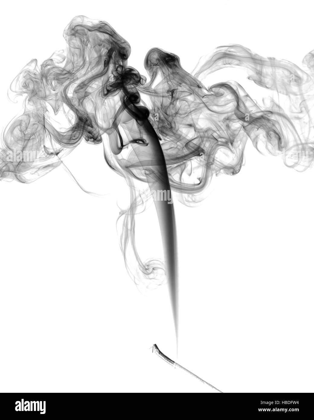 Abstrakte dunkler Rauch auf hellem Hintergrund Stockfoto
