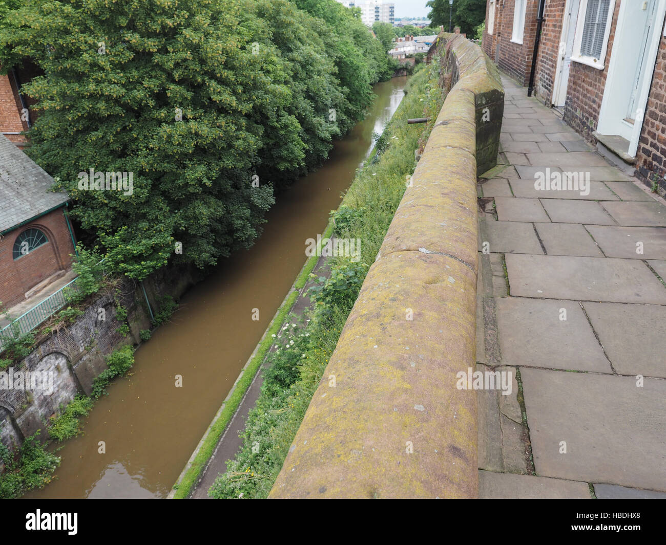 Römischen Stadtmauern in Chester Stockfoto